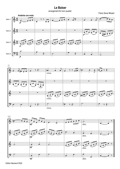 Le Baiser (arr. Edition Maulwurf)