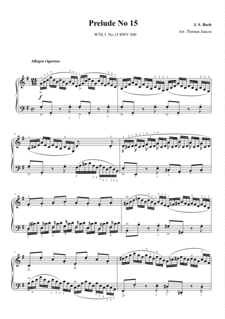 Prelude and Fugue in G major, BWV 860 (arr. Thomas Jancso)