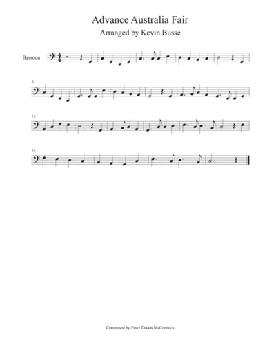 Advance Australia Fair - Bassoon (arr. Kevin Busse)