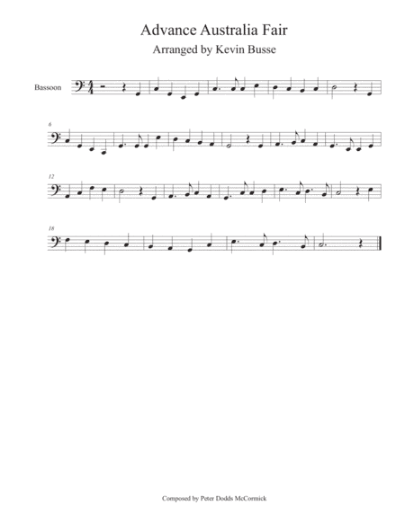 Advance Australia Fair - Bassoon (arr. Kevin Busse)