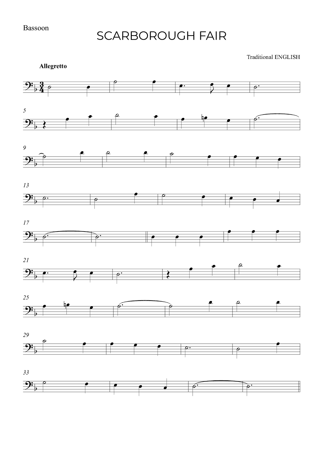 SCARBOROUGH FAIR (arr. Alex Nunes Rodrigues)