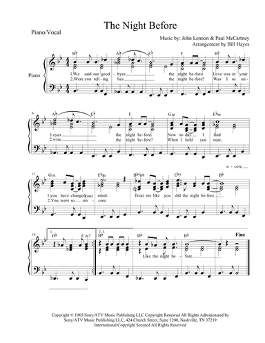 The Night Before (arr. Bill Hayes)