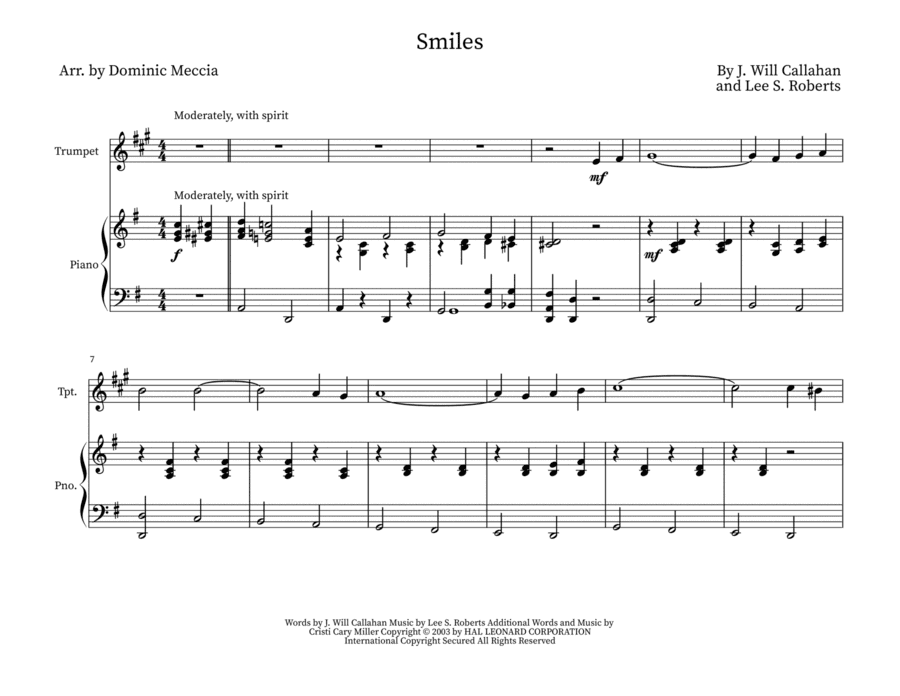 Smiles (arr. Dominic Meccia)
