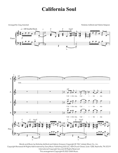 California Soul (arr. Gregory Amerind)
