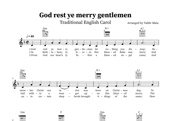 God Rest You Merry Gentlemen (D minor) (arr. Valdir Maia)