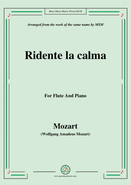 Mozart-Ridente la calma,for Flute and Piano (arr. MSM)