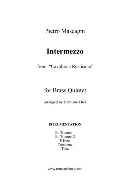 Intermezzo from Cavalleria Rusticana - Brass Quintet (arr. Damiano Drei)