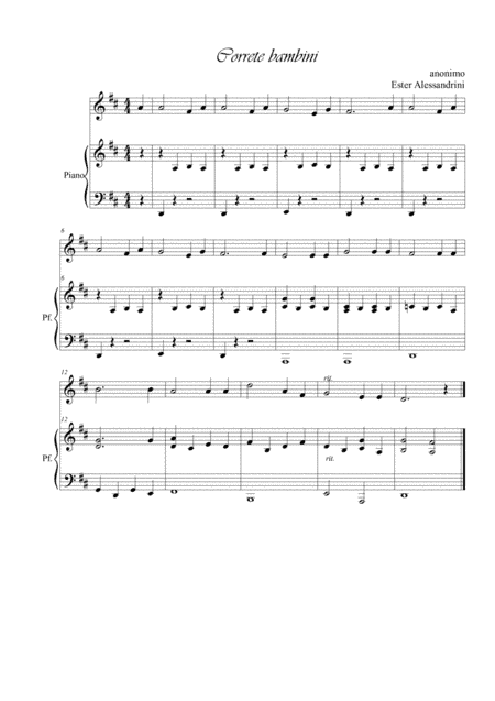 Correte bambini. violino e piano (arr. Ester Alessandrini)