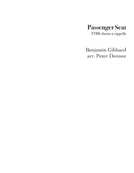 Passenger Seat (arr. Peter Dennee)