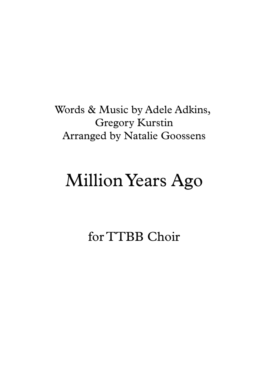 Million Years Ago (arr. Natalie Goossens)