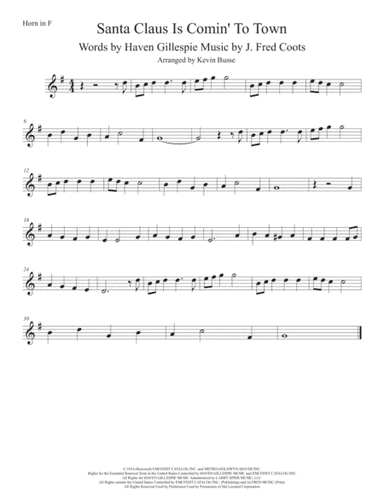 Santa Claus Is Comin' To Town (arr. Kevin Busse)
