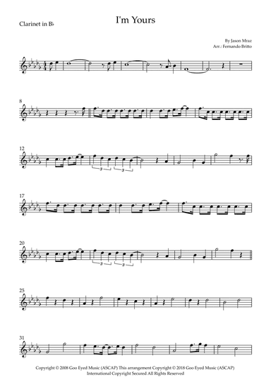 I'm Yours (arr. Fernando Britto)