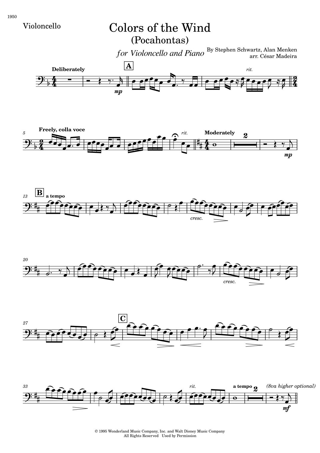 Colors Of The Wind (arr. César Madeira)