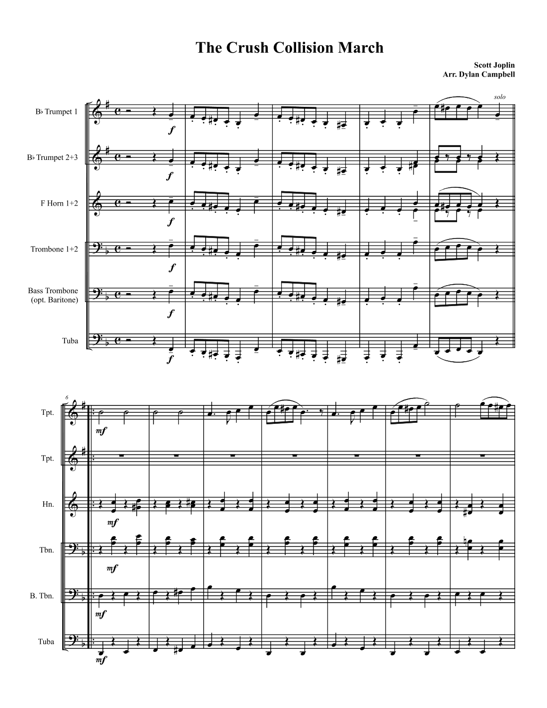 The Great Crush Collision March - Score Only (arr. Dylan Campbell)