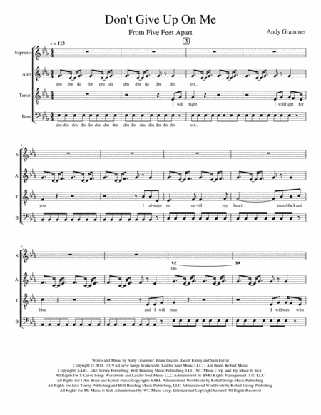 Don't Give Up On Me (arr. Cassidy Allison)