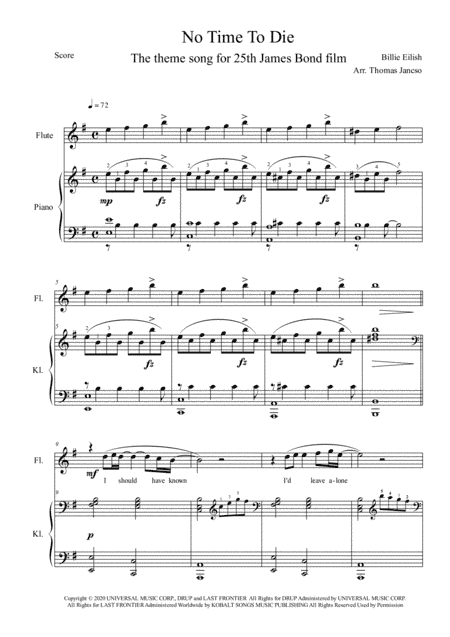 No Time To Die (arr. Thomas Jancso)