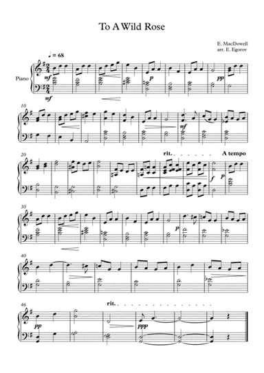 To A Wild Rose, Edward MacDowell, For Easy Piano