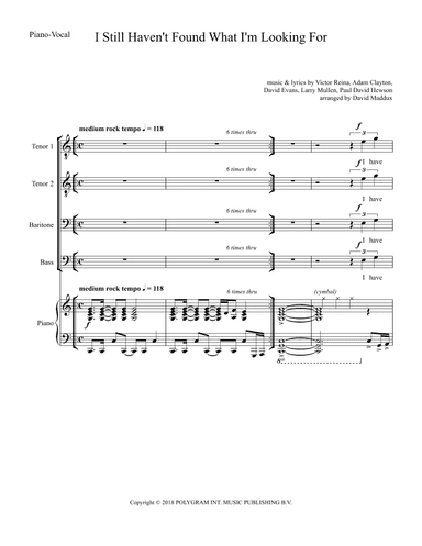 Still Haven't Found What I'm Looking For (arr. David Maddux)