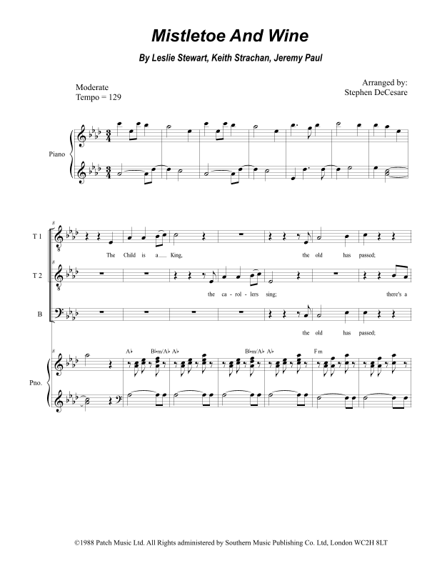Mistletoe And Wine (arr. Stephen DeCesare)