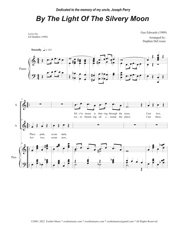 By The Light Of The Silvery Moon (2-part choir - (SA) (arr. Stephen DeCesare)