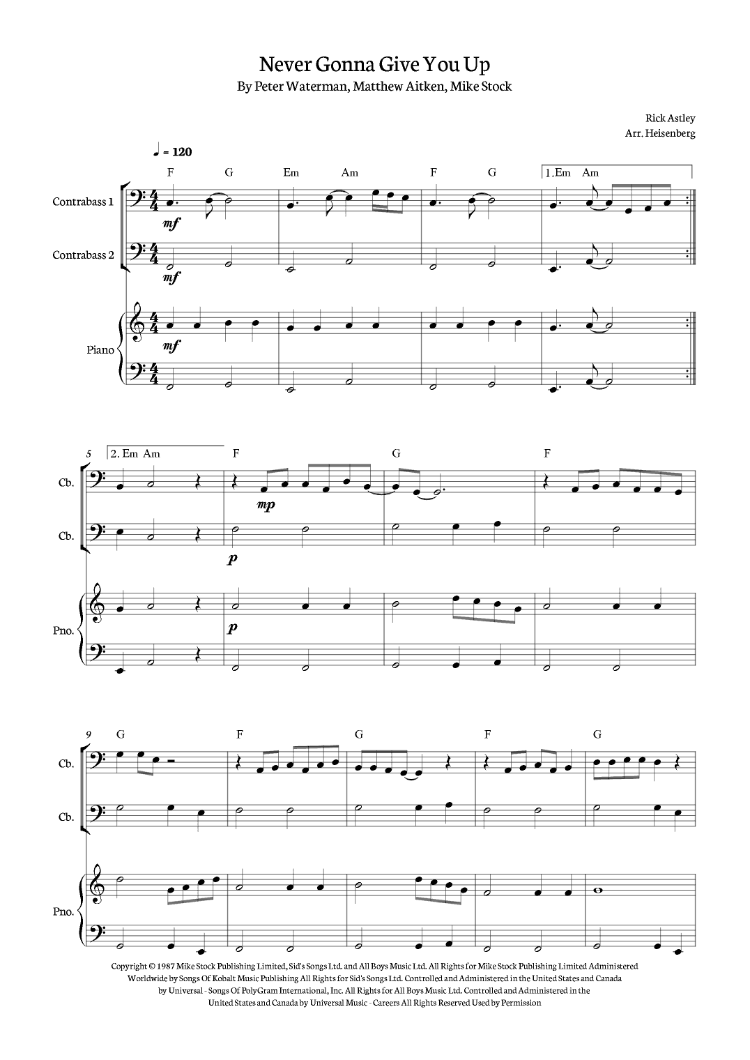 Never Gonna Give You Up (arr. Heisenberg)