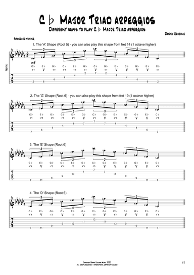 Cb Major Triad Arpeggios (5 Ways to Play)