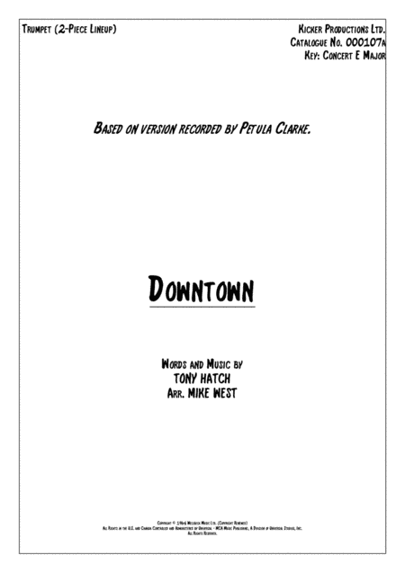 Downtown (arr. Mike West)