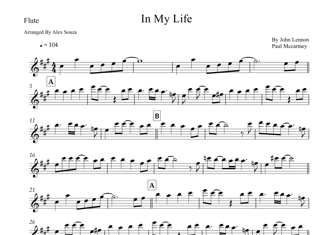 In My Life (arr. Alex Souza)