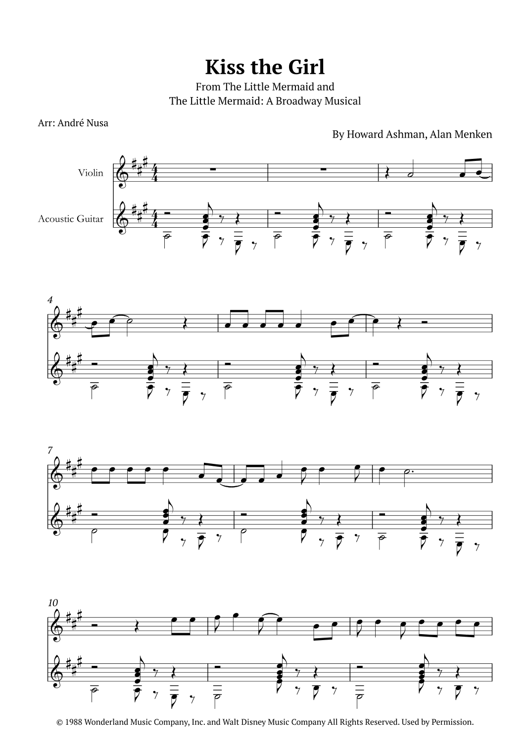 Kiss The Girl (arr. André Nusa)