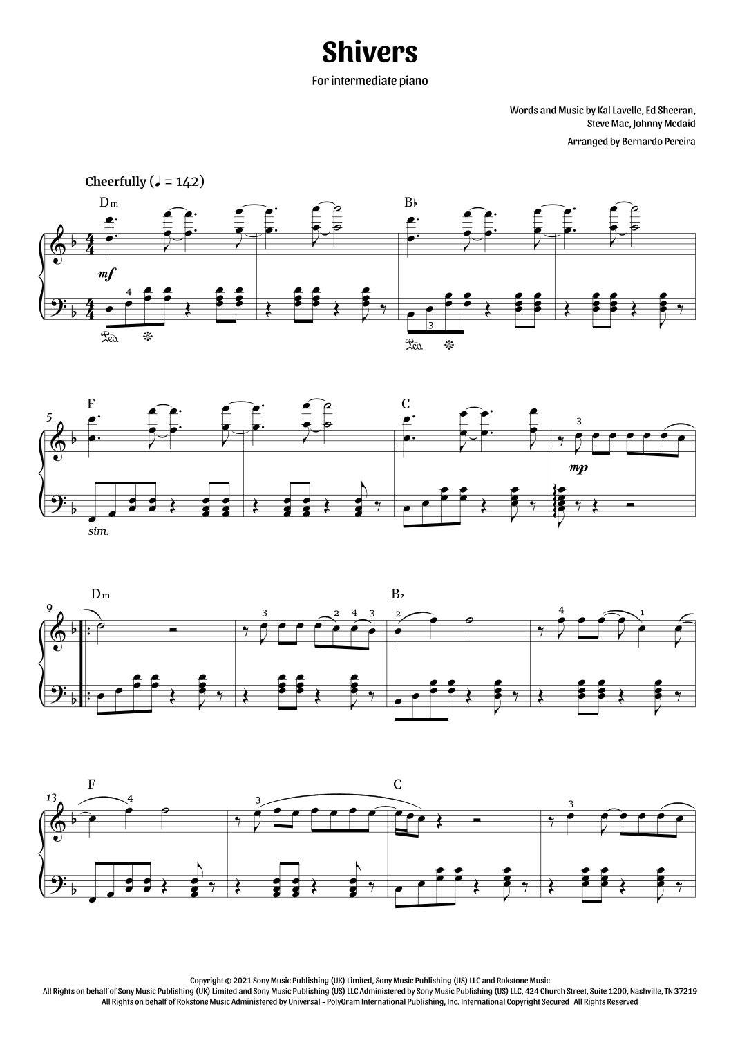 Shivers (arr. Bernardo Pereira)