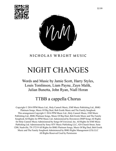 Night Changes (arr. Nicholas Wright)