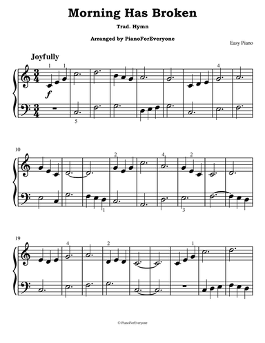 Morning Has Broken (Easy Piano) (arr. PianoForEveryone)