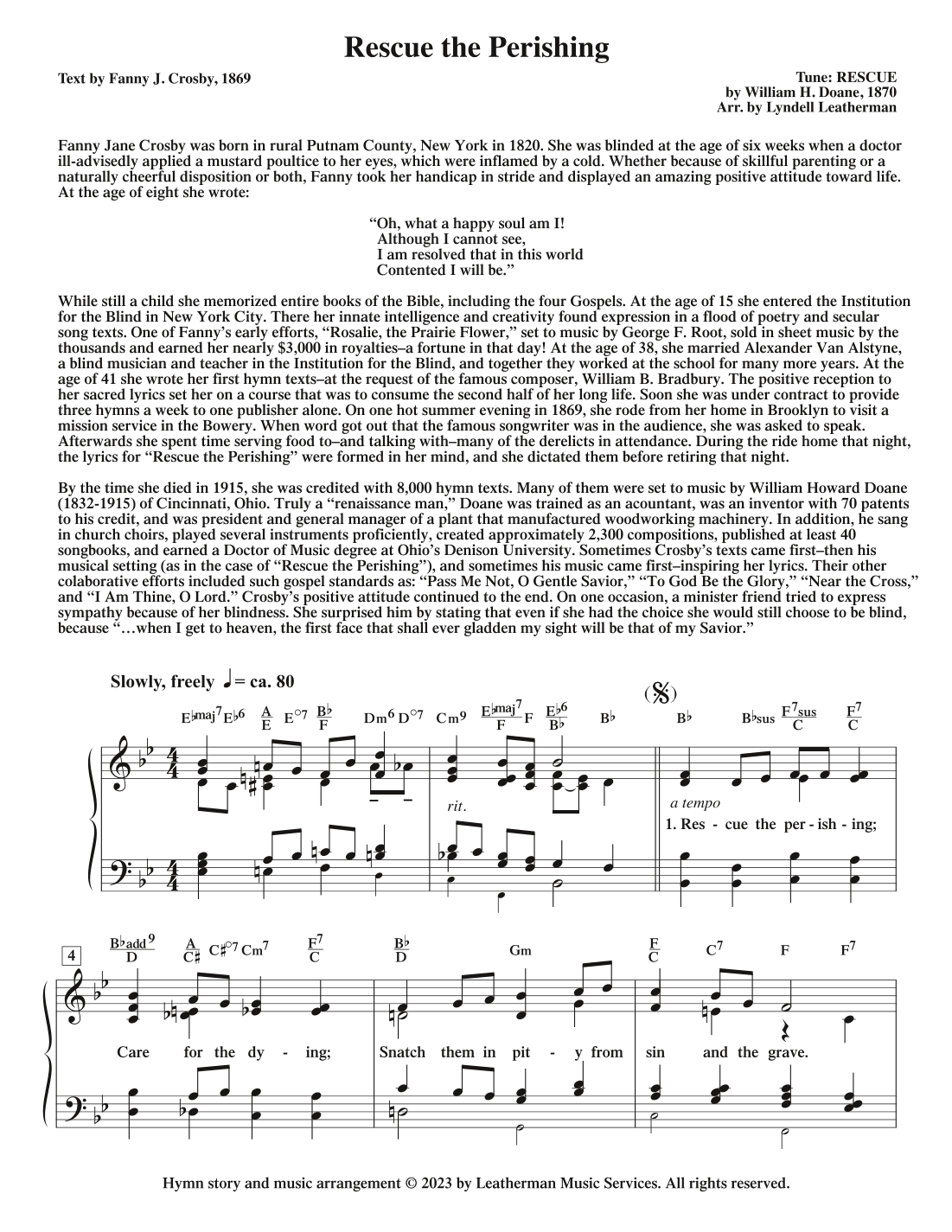 Rescue the Perishing (arr. Lyndell Leatherman)