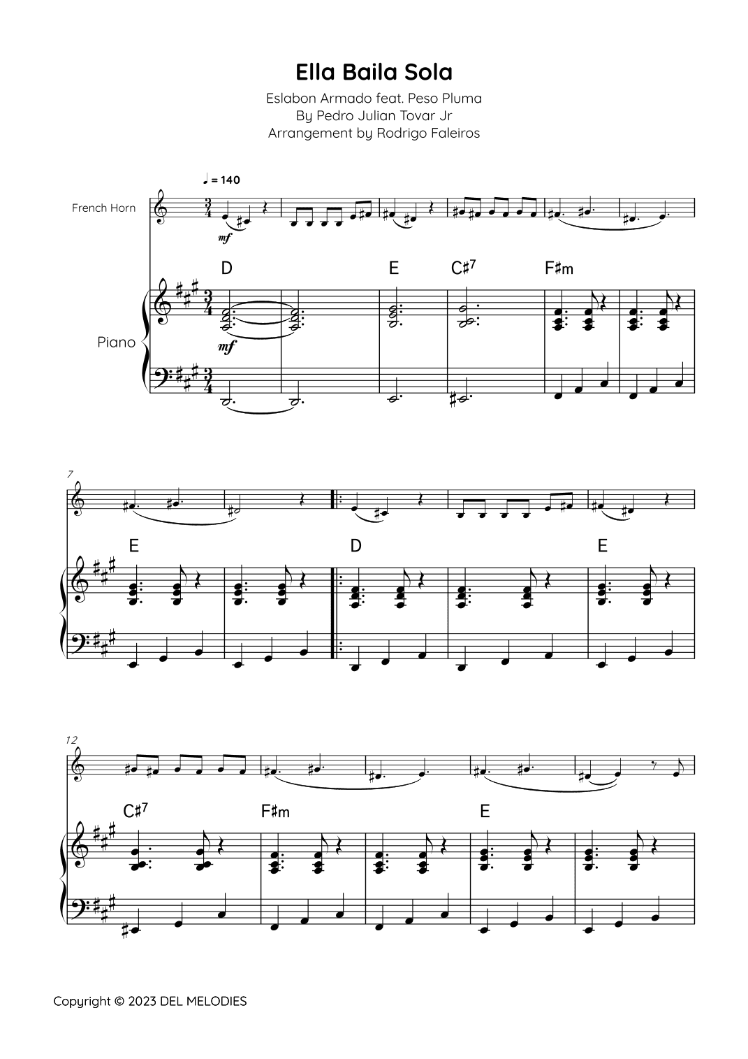 Ella Baila Sola (arr. Rodrigo Faleiros)