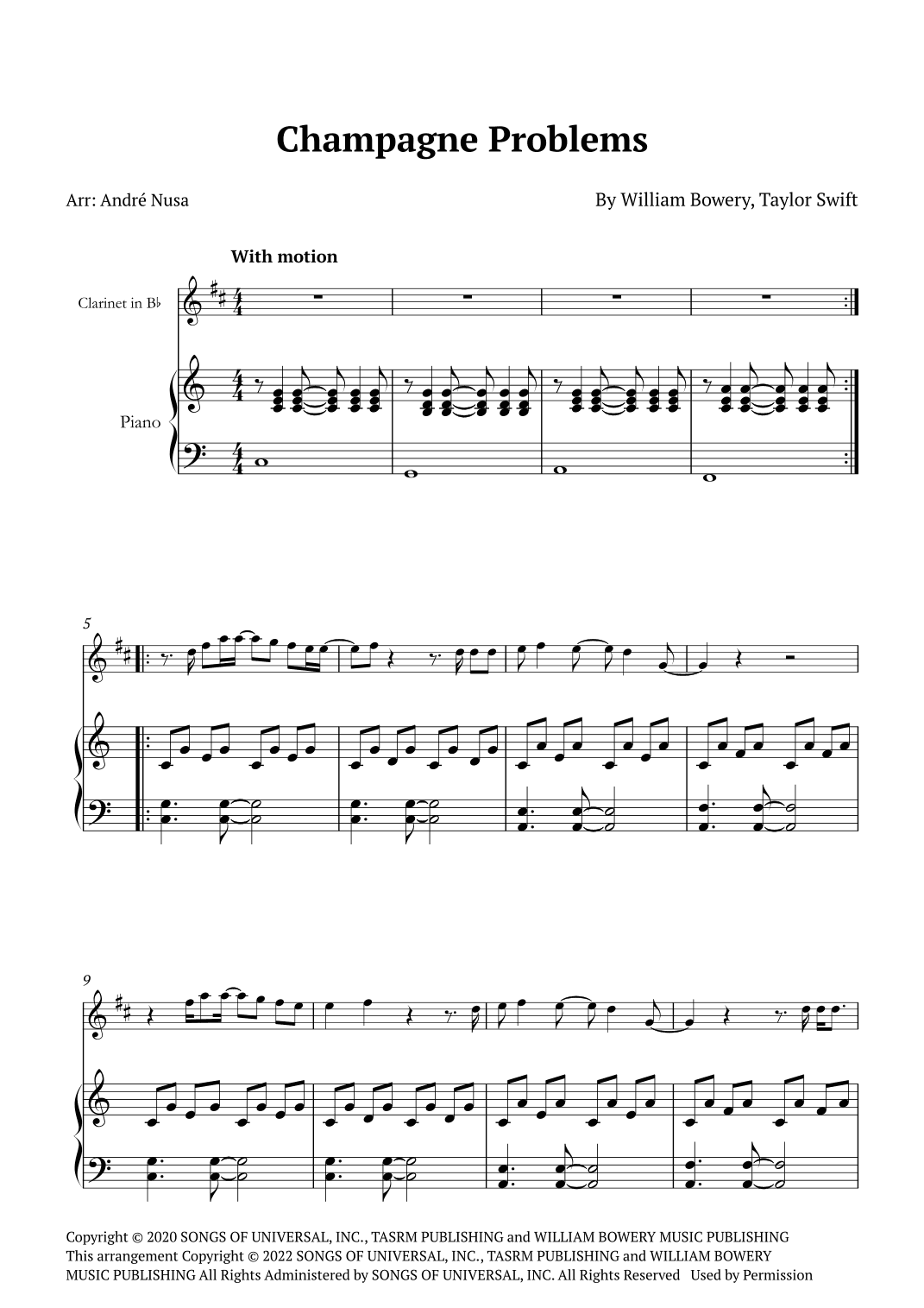Champagne Problems (arr. André Nusa)