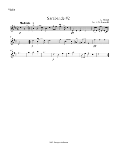Sarabande #2 (arr. Nick Lacanski)