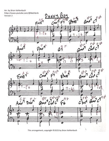 Danny Boy jazz piano arrangement