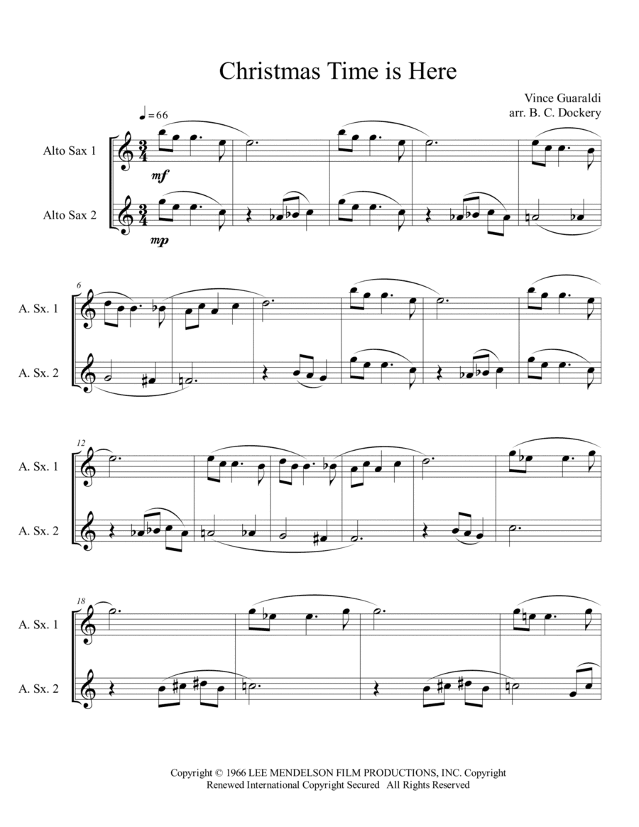 Christmas Time Is Here (arr. B. C. Dockery)