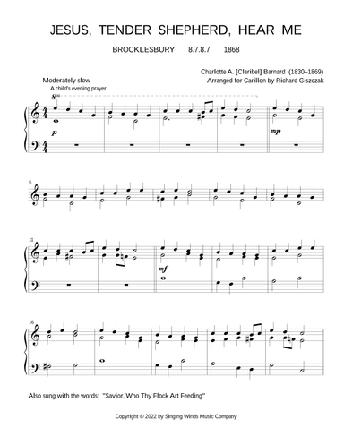 Jesus, Tender Shepherd, Hear Me  (BROCKLESBURY) (arr. Richard Giszczak)