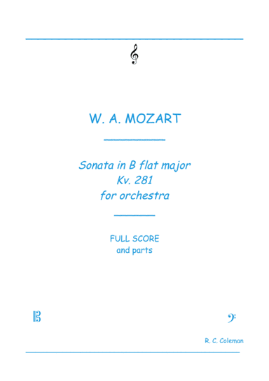 Mozart Sonata kv. 281 for Orchestra (arr. R. C. Coleman)