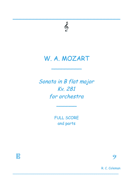 Mozart Sonata kv. 281 for Orchestra (arr. R. C. Coleman)