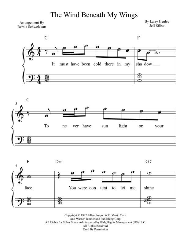 The Wind Beneath My Wings (arr. Bernie Schweickart)