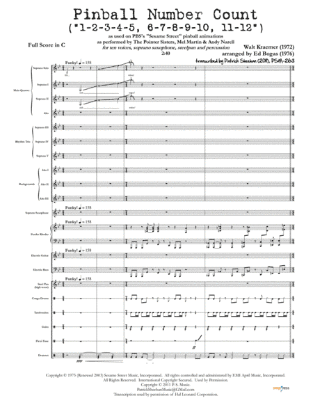 Pinball Number Count (arr. Patrick Sheehan)