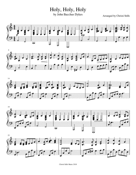 Holy, Holy, Holy (Piano Solo) (arr. Christi Stills)