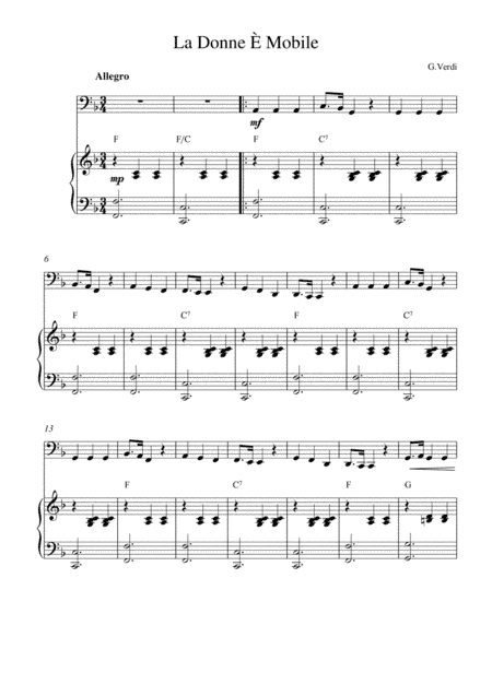 La Donna È Mobile (arr. Kaiserin Rebecca)