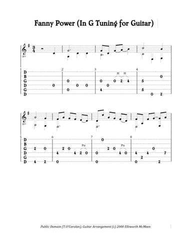 Fanny Power (For Fingerstyle Guitar Tuned Open G) (arr. Ellsworth McMeen)