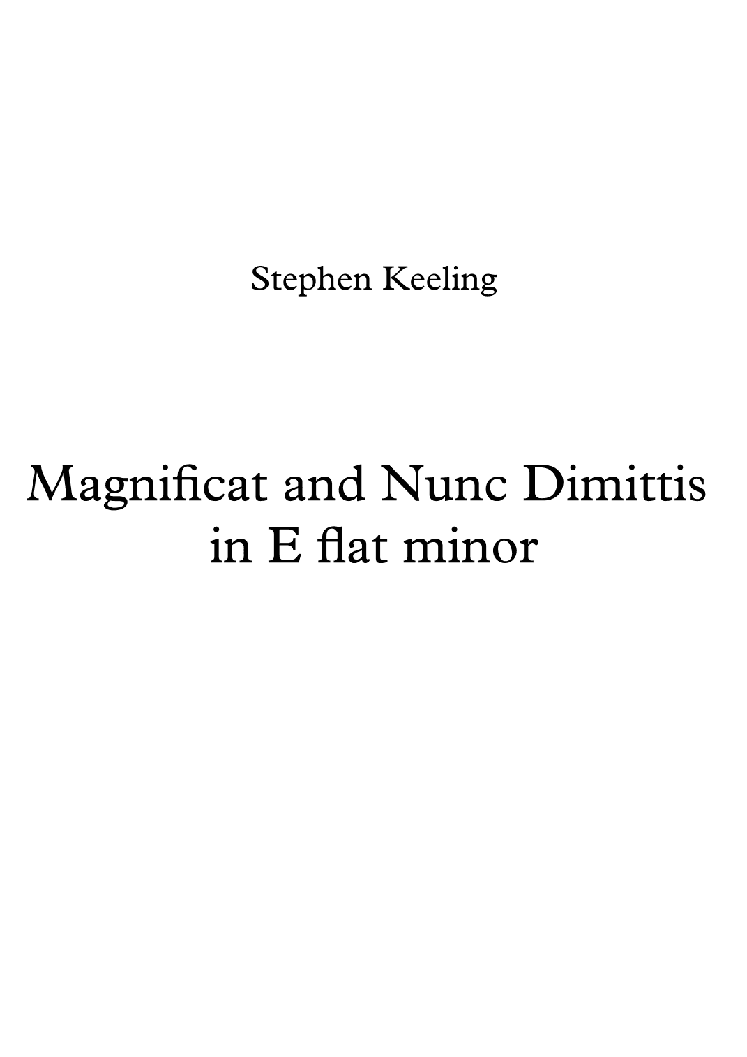Magnificat and Nunc Dimittis in E flat minor