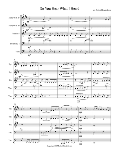 Do You Hear What I Hear (arr. Robert Hendrickson)