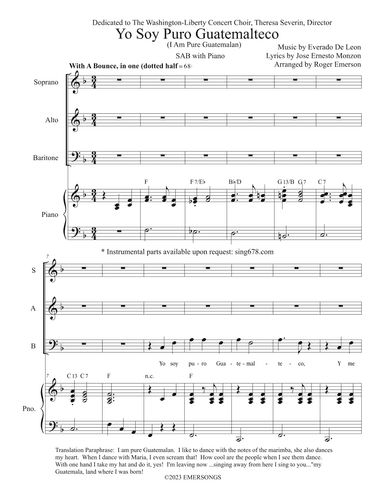 Yo Soy Puro Guatemalteco (I Am Pure Guatemalan) (arr. Roger Emerson)