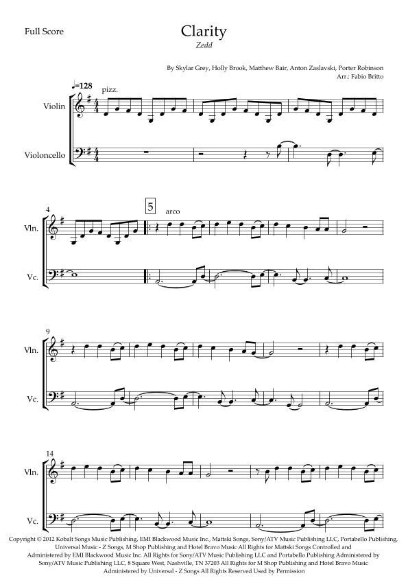 Clarity (arr. Fabio Britto)